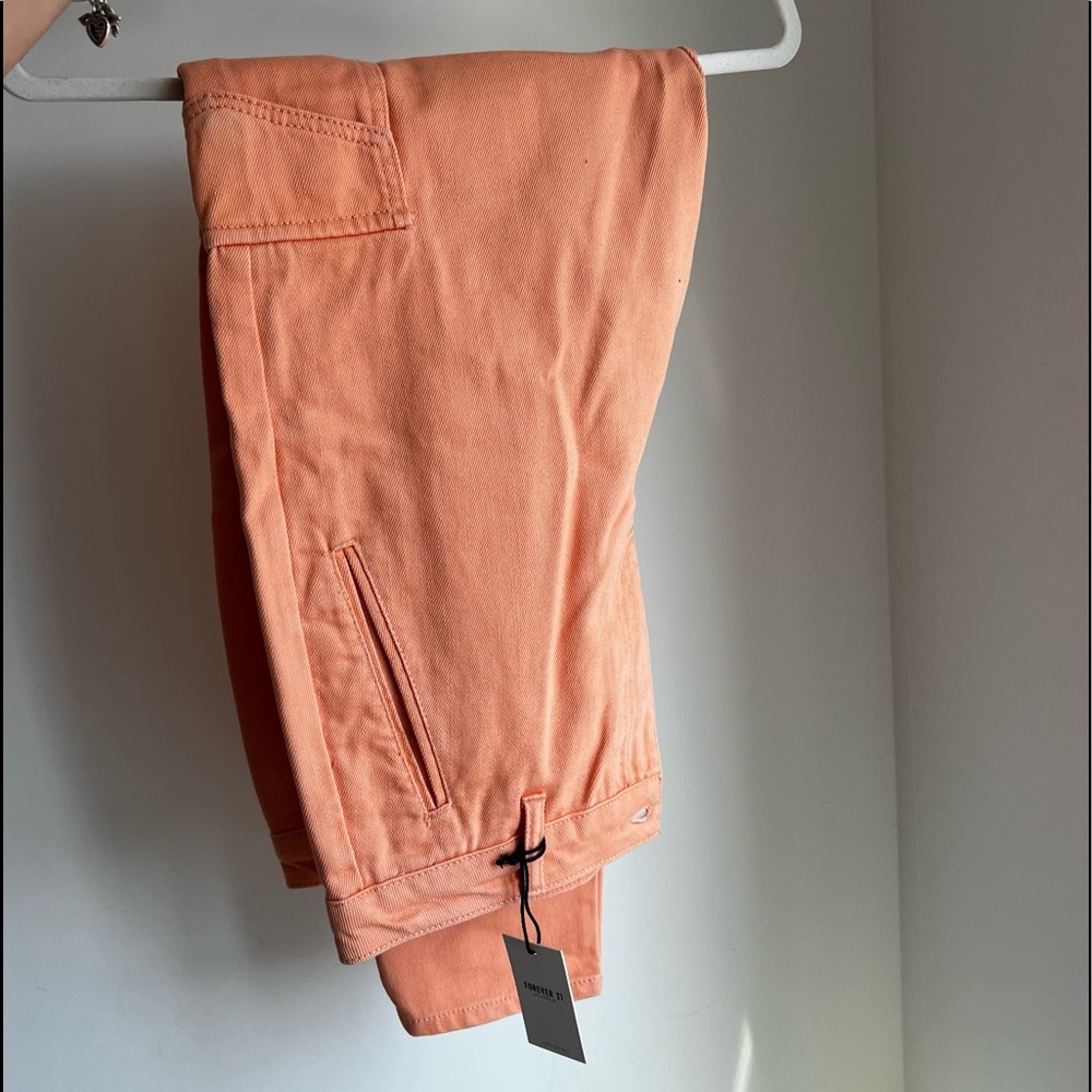 Solange Bubble cargo Jeans - US 28 size - Coral muted pastel orange